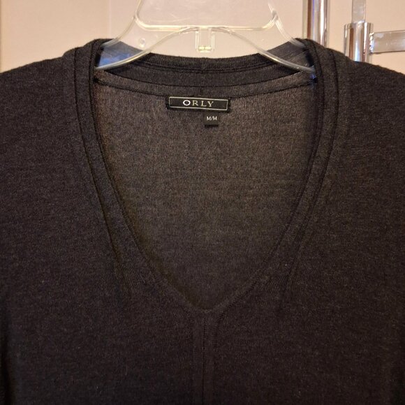 NWOT Orly Maxi V neck Long Sleeve Gray Teal Dress Cardigan Fall Winter Dresses - Picture 7 of 8